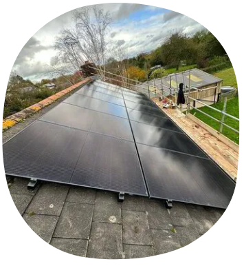 Solar panels on roof